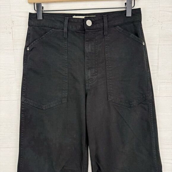 Anthropologie AMO Severine‎ Cargo High Rise Wide Leg Jeans Size 26 Black Relaxed - Picture 4 of 16